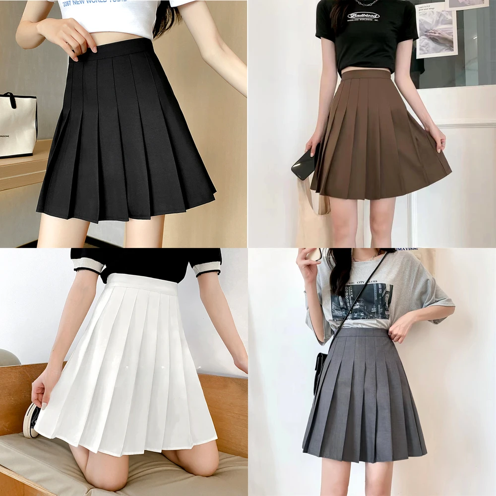 4 Color pleat skirt pleats mini golf skirt big size skirt