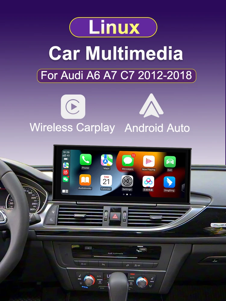AUTOTOP 12,3'' Linux Bildschirm Drahtlose CarPlay Android Auto Display Für Audi A6 A7 C7 2011-2018 RMC HNR MHI2 Airplay Multimedia – Detail 1