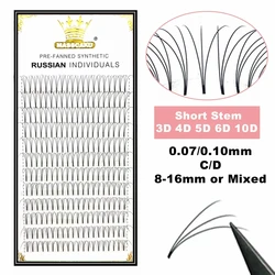 MASSCAKU Lashes Premade Wide Fans 3d/4d/5d/6d/10d/20d Short Stem Russian Volume Professional Eyelash Extensions Faux Mink