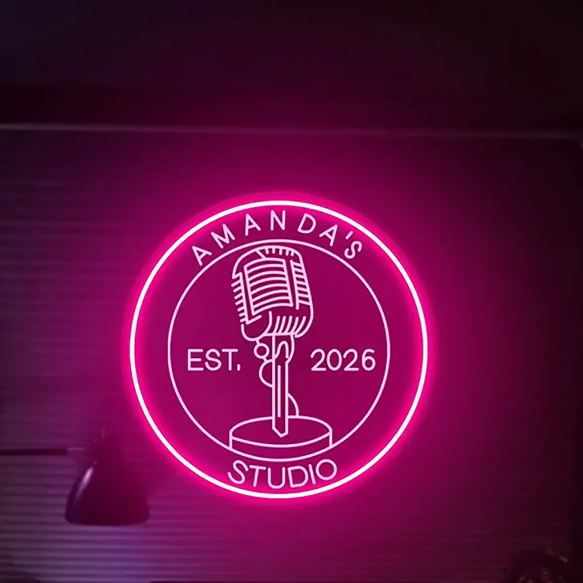 Custom Recording Name Neon Sign Recording Studio Decor Gift for Musician,Game Room Decor Podcast Room Decor