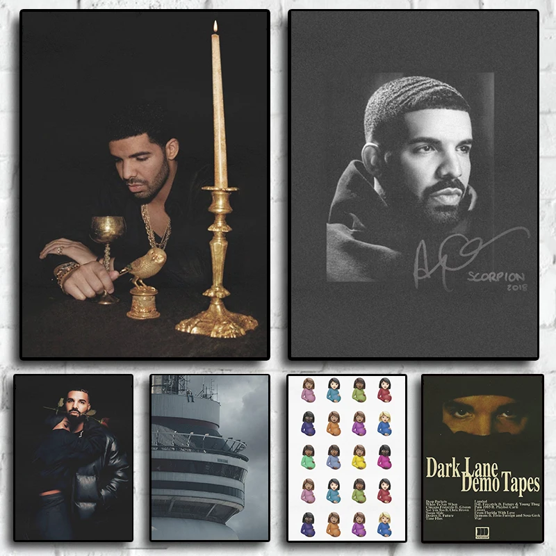 Pop Rapper Drake Classic Hip Hop Hit Music Album Poster Cover Room Home Wall Art Decor Aesthetic Canvas Painting Print Pictures