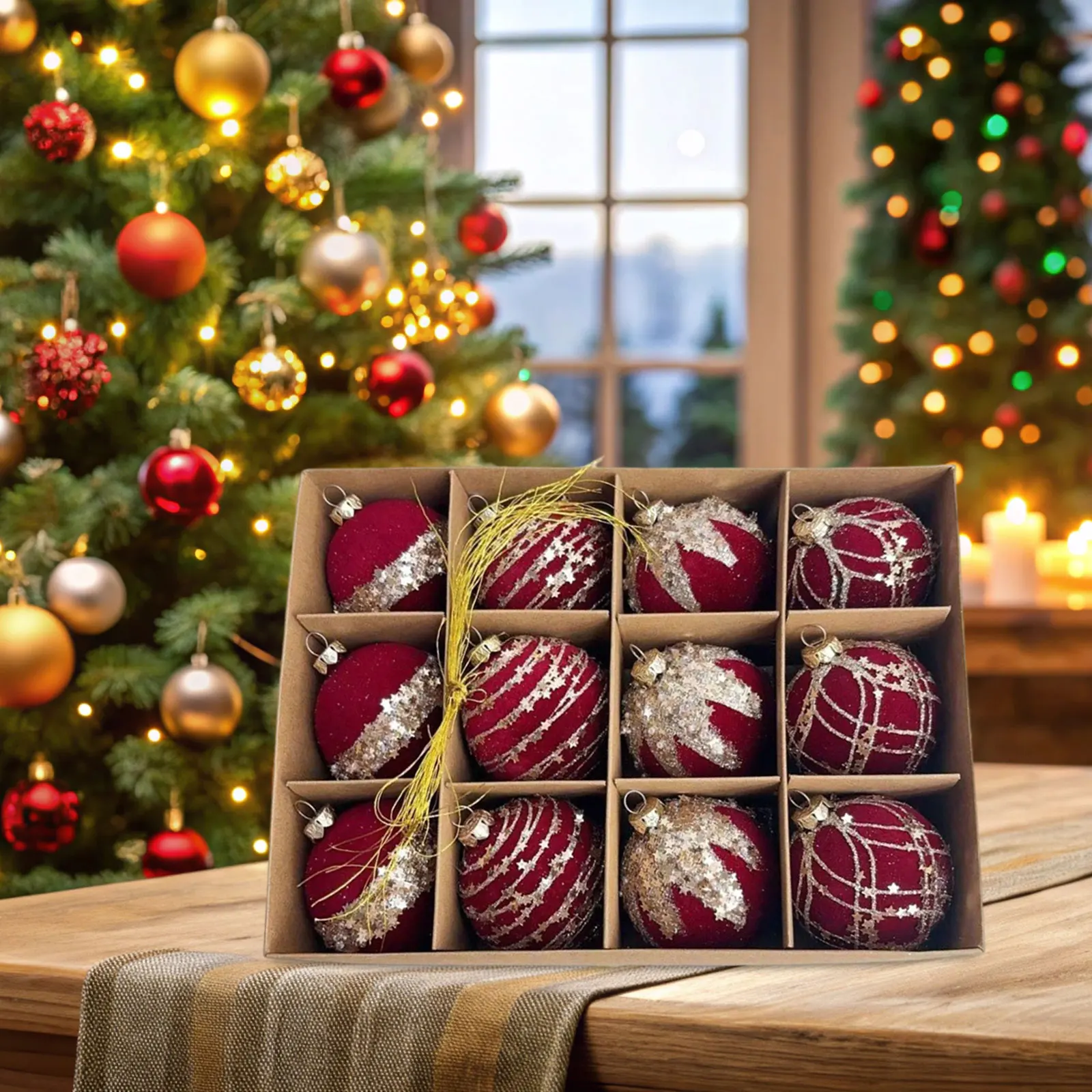 

12 шт., подвесные украшения в виде рождественского шара, качественные плавучие рождественские подвесные подвесные украшения, украшение для рождественской елки, семейная вечеринка, праздник