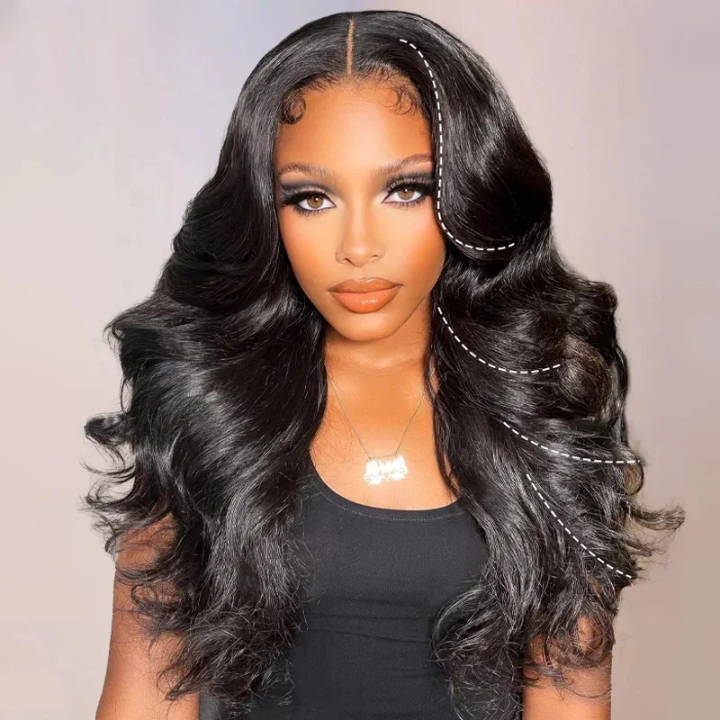 30 Inch Body Wave Lace Front Wigs Human Hair Pre Plucked 180% Density 13X6 HD Lace Front Wigs Skin Melt HD Lace Wigs Brazilian