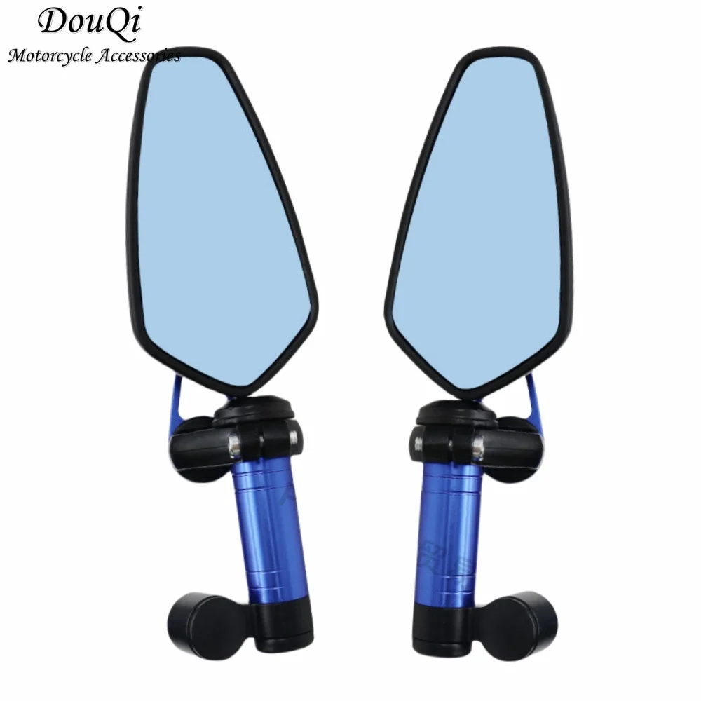 

Motorcycle CNC Handlebar Folding Rearview Mirror 360 Rotation Adjustment HD Blue Glass Anti-glare Universal M6 M8 M10 Screw