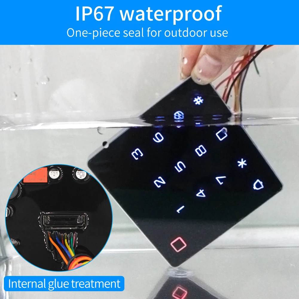 Imagem -03 - Wifi Tuya App Ip67 Teclado de Controle Acesso à Prova Dip67 Água 125khz 13.56mhz Rfid Wiegand Autônomo Saída Keyapd Rfid Leitor