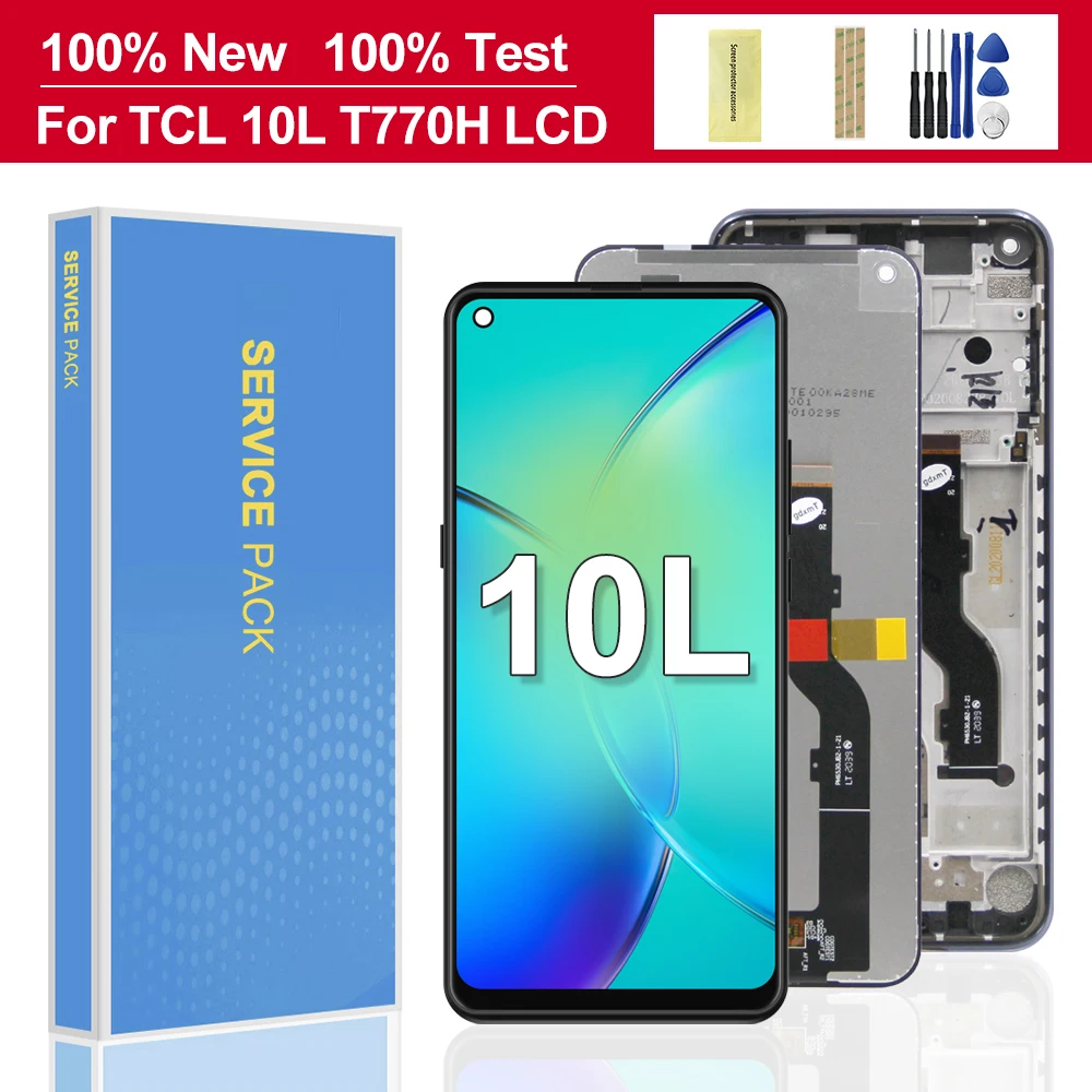 6,53 "dla TCL 10L wyświetlacz LCD ramka ekranu dotykowego wymiana zespołu Digitizer dla ekranu TCL 10 Lite T770H, T770B