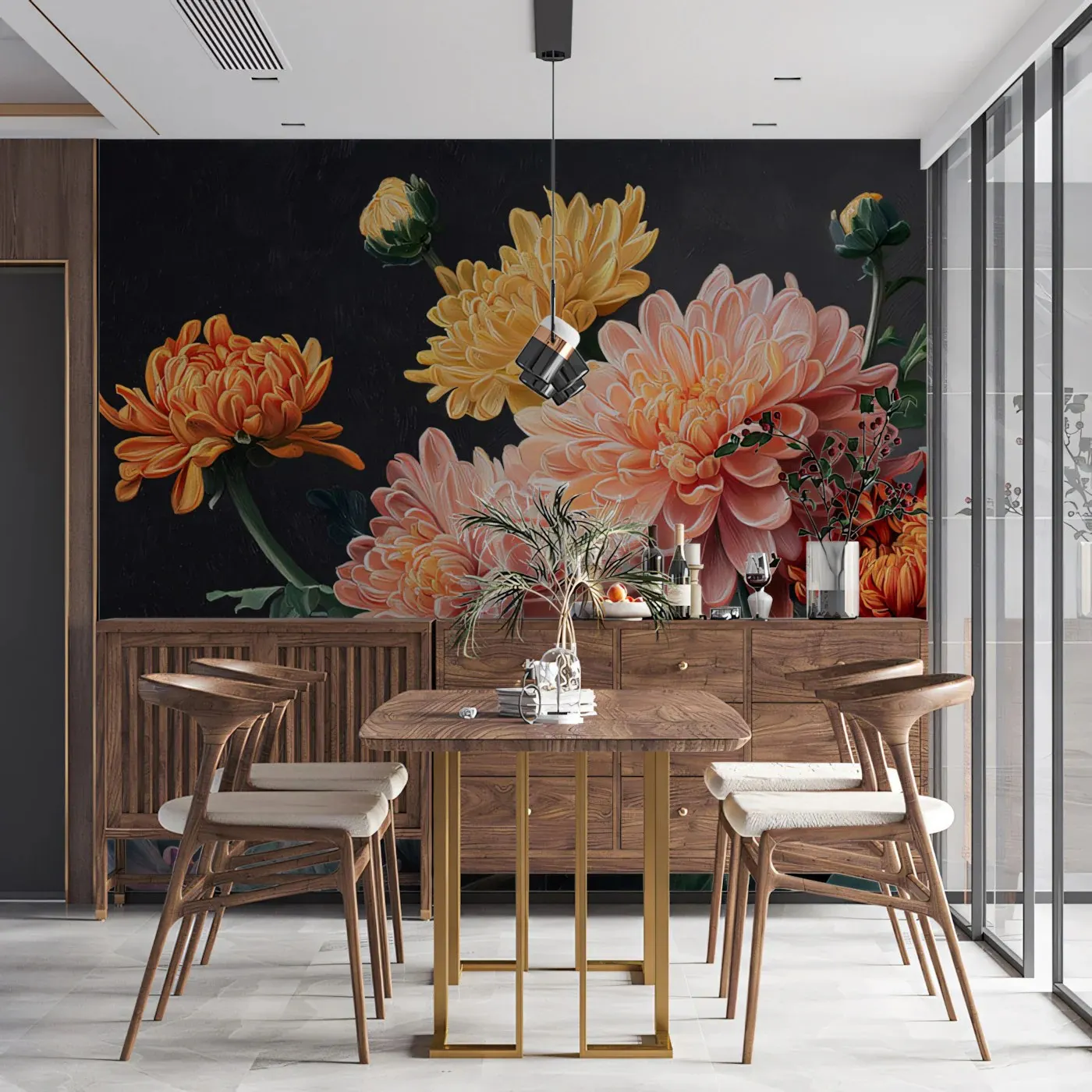 Floral Wallpaper for Living Room Self Adhesive Wall Decor