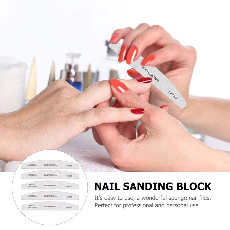 مجموعة مبرد أظافر مكونة من 5 قطع - فريك مختلفة للملفات والتلميع واللمعان