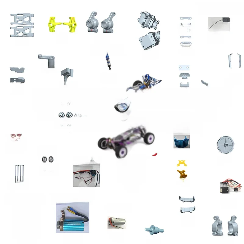 WLtoys 124017 124019 Pièces de rechange originales pour voitures RC, bras oscillant, siège C, moteur inférieur, boîte de vitesses différentielle, amortisseurs, pneu