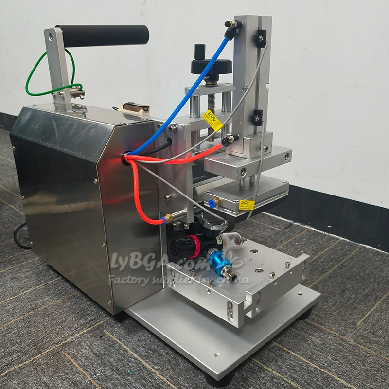 Semi-Automatic Pneumatic LT-60 Label Dispenser Equipment Flat Wrapping Machine for Jar Cans Bottles Newer Model Flat Labeling