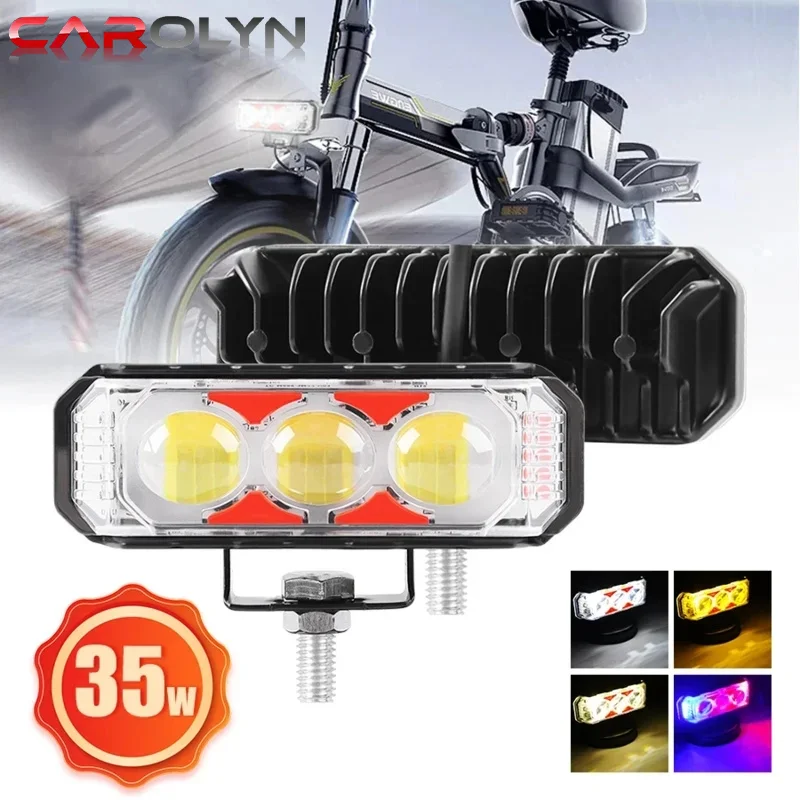 

Motorcycle LED Spotlights Electric Vehicle Headlights Red Blue Flashing Light Modified Light for Off-road Truck SUV ATV Forklift
