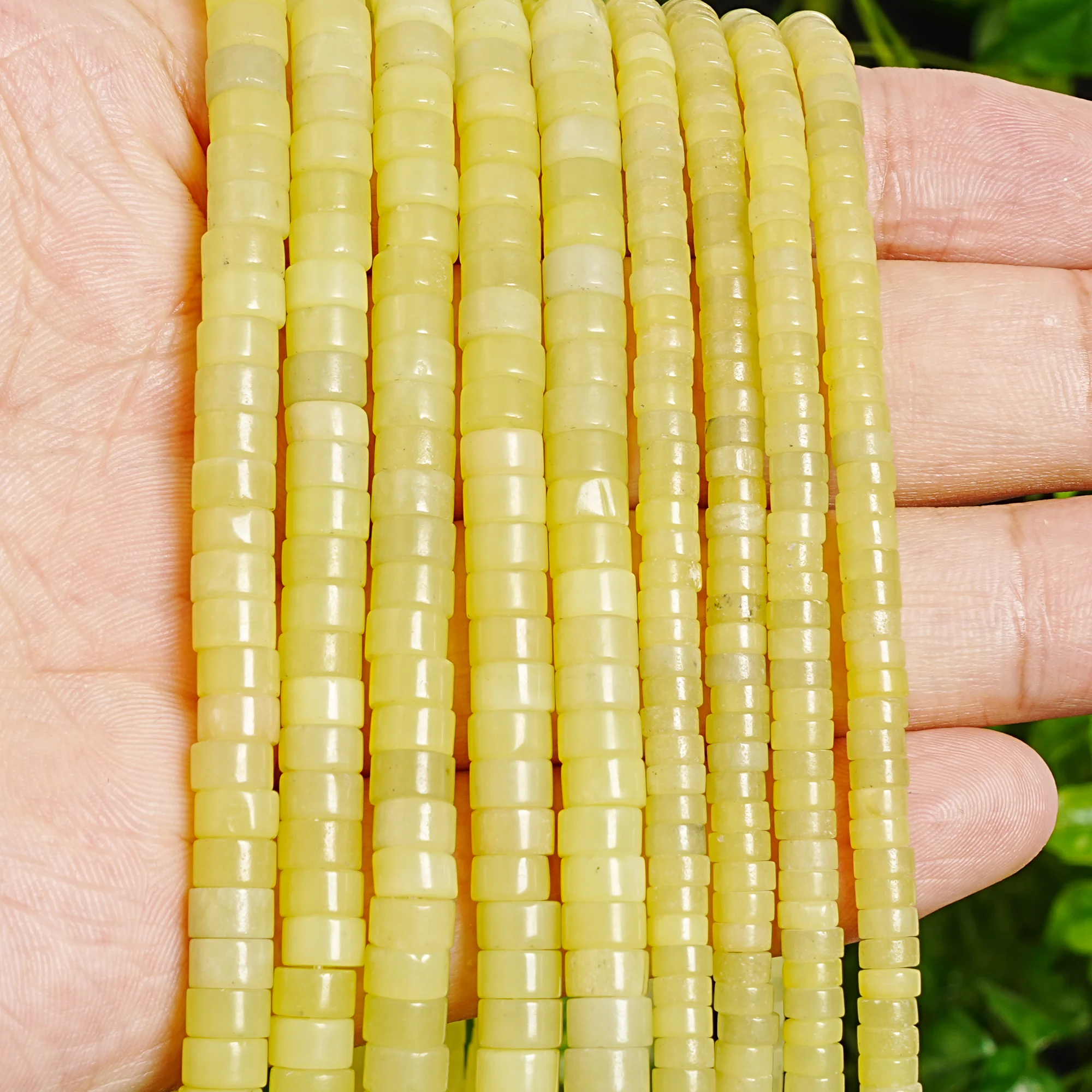 Lemon Jade Heishi Beads 4x2mm 6x3mm Smooth Flat Square Spacer Beads Color Enhanced For DIY Jewelry Making Bracelet Necklace DIY