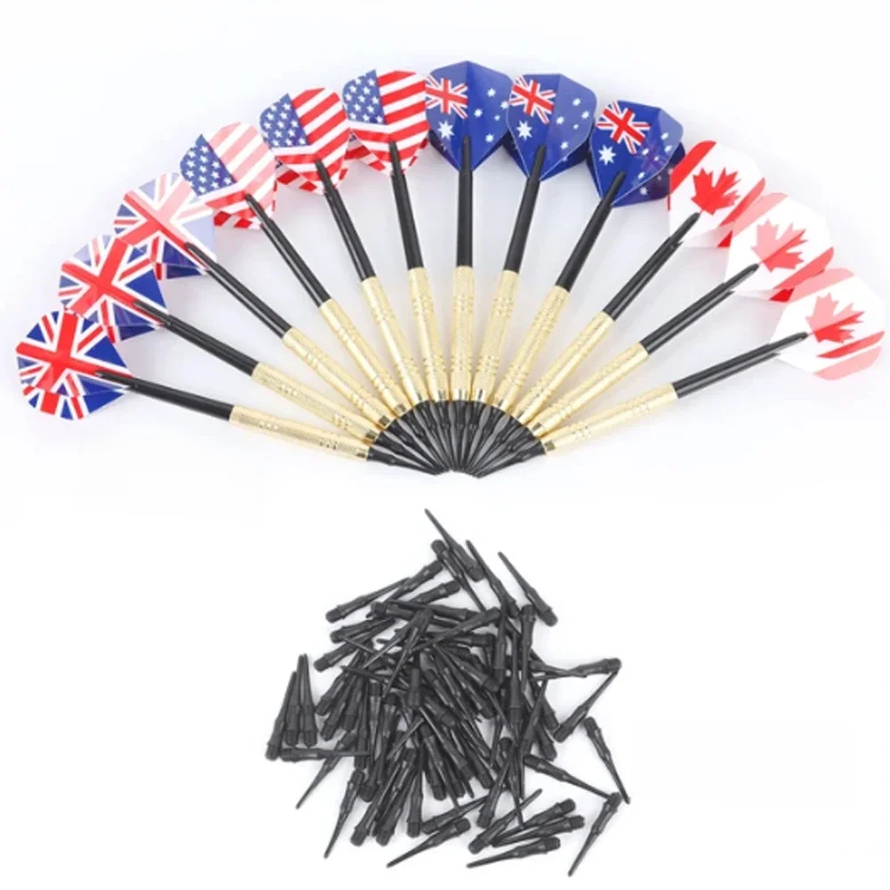 Accessoires de fléchettes électroniques, 12 pièces, sécurité professionnelle, jeu de fléchettes à pointe souple de 14 grammes avec 100 pointes de fléchettes en plastique supplémentaires