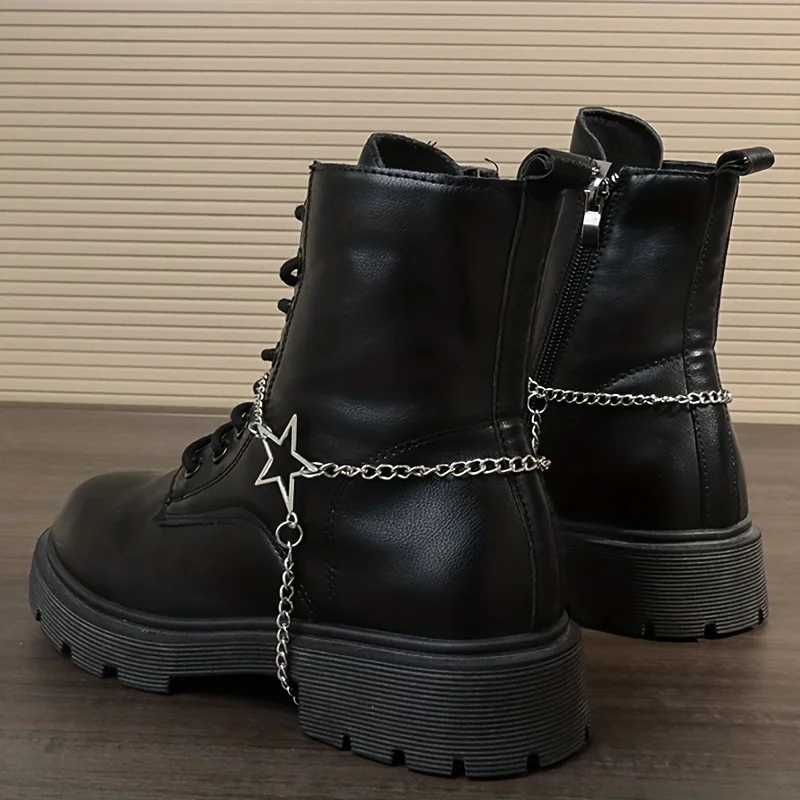 2pcs of minimalist punk-style hollow five-point star shoe accessories chains, suitable for daily wear and as gifts for Halloween