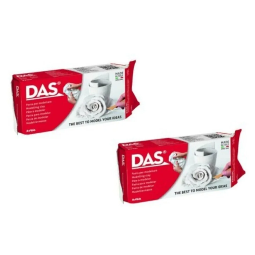 Hobby Set Clay Dough 2x500 Gr Acrylic Paint 6x75 Ml Varnish 120 Cc Sand Paper 2 Pieces Brush Cutting Wire High Quality Healthy