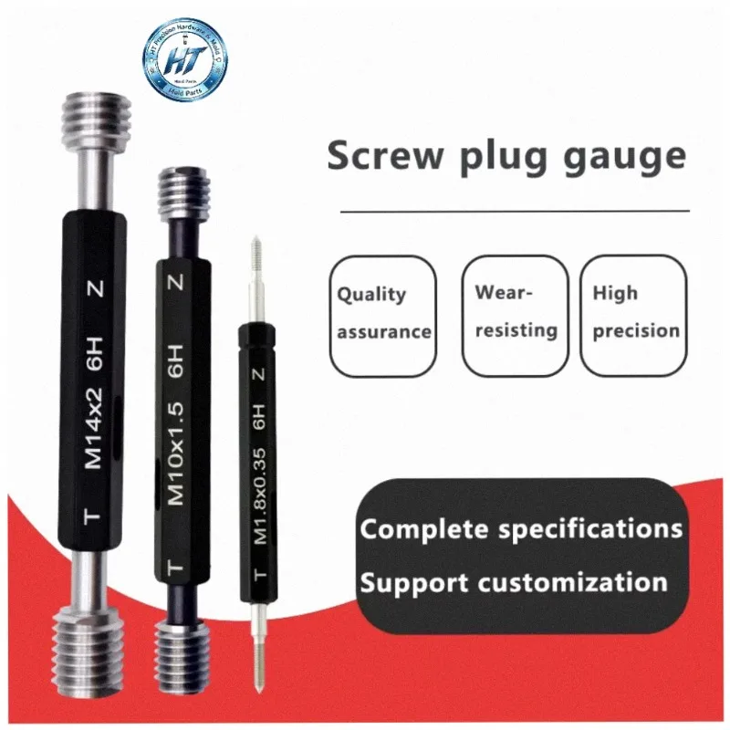Precision 6H Metric Thread Gauge M0.8-M24 Go No-Go Feeler Aperture Plug Tester Mold Inspection Tool