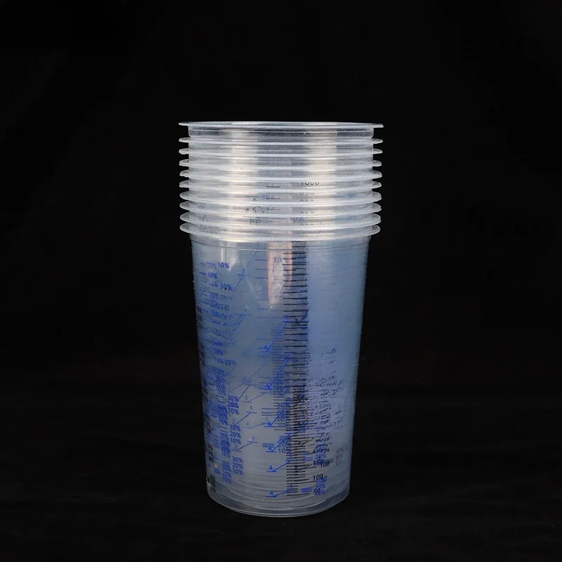 Peinture en plastique transparente graduée, poulet Assad, accessoires de bricolage, 1000ml, 10 pièces