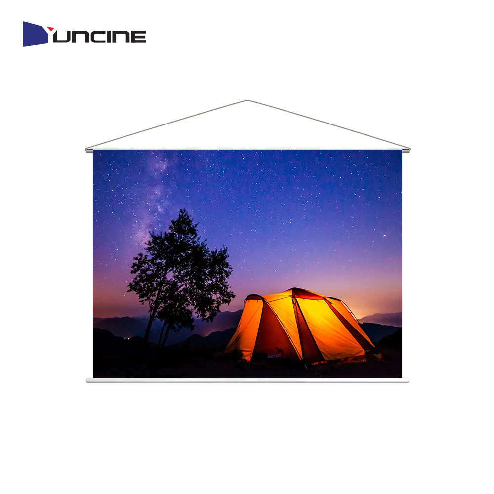 Yun four beam projector screen scroll type 4:3 portable camping for home use