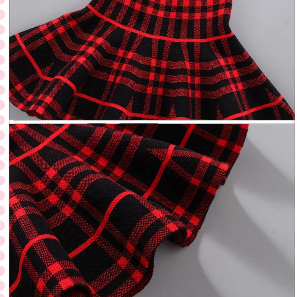 2021 Autumn Winter Skirts For Girls Fashion School Girls Pleated Skirts Kids plaid Clothes Baby Child High Waist Tutu Skirts