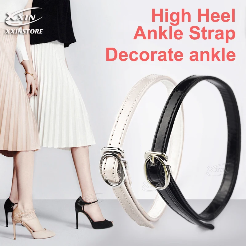 【Xxin】Womens Detachable Shoe Straps with Buckle, High Heels Anti Slip Shoe Strings Ankle Shoelace Replacement Accessories