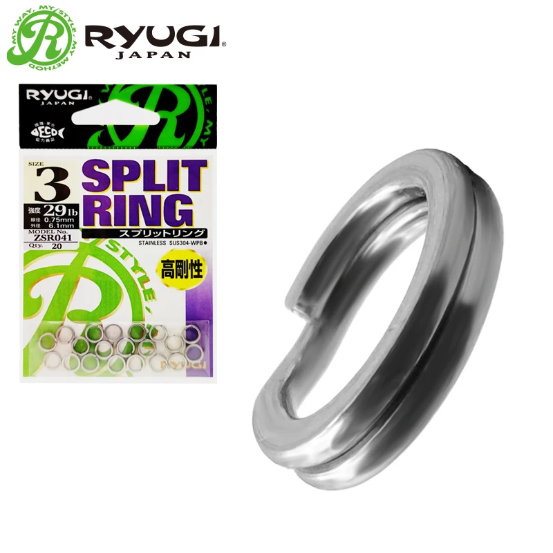 Ryugi Split Rings Fishing Connector Japan Original Super Power Stainless Steel Fishing Rings for Crank Swimbait Lure Accessories