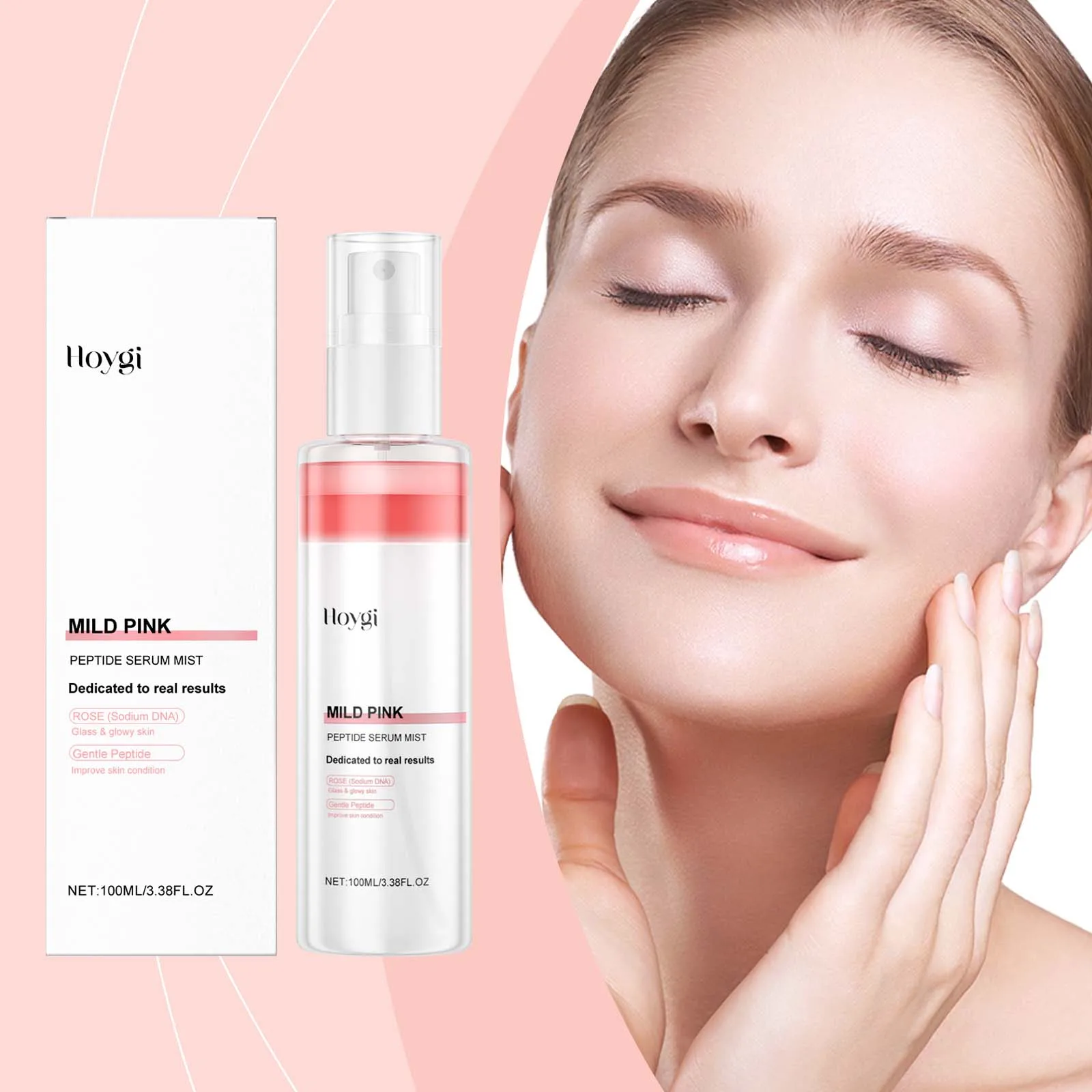 Hoygi 100ml niacinamida Rosa hidratante Spray Facial hidratante diario brillo tono de la piel calmante Facial suero suave Spray