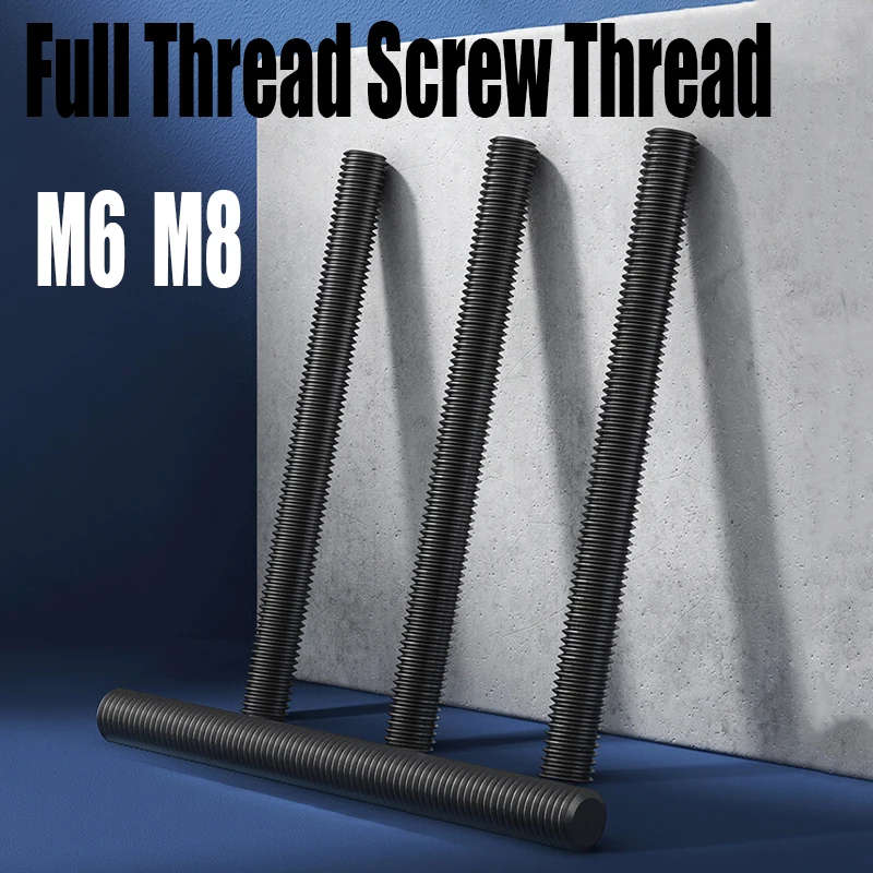 1/3PCS M6 M8 20mm-140mm Color Zinc Full Thread Screw Thread Rod Carbon Steel Screw Threaded Bar Full Thread Shaft Rod Bar Stud