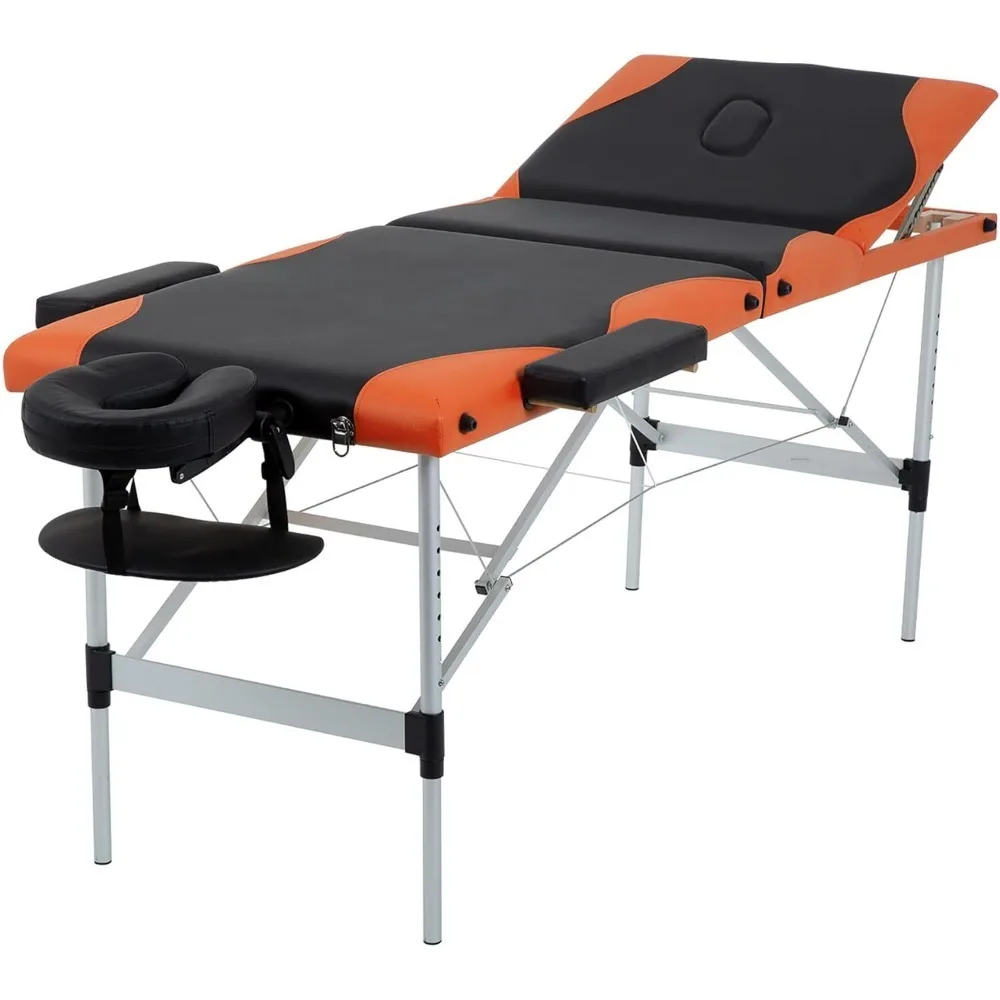 Massageliege 3-fach klappbar, tragbarer Massagetisch mit Aluminiumrahmen, Wimpernliege 28 Zoll breit
