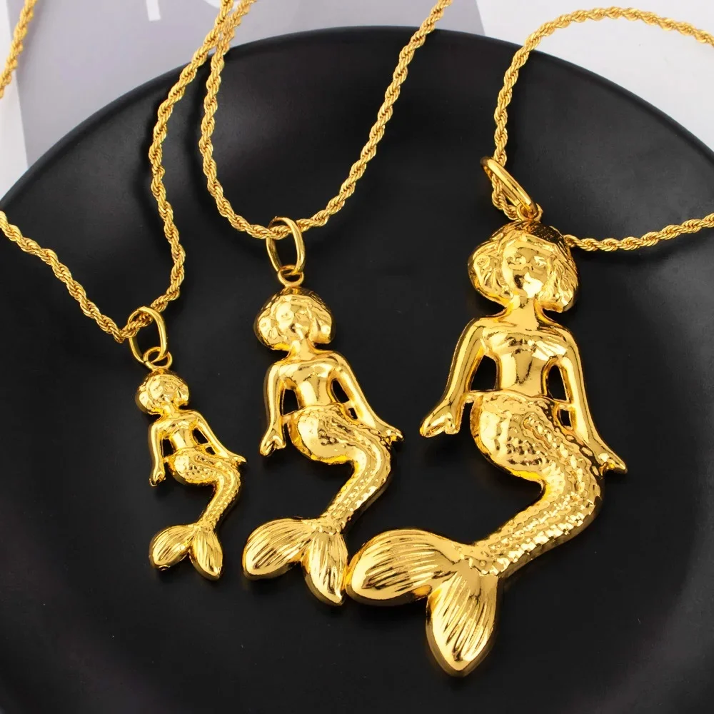 YM Pendentif clé sirène pour femmes, colliers plaqués cuivre, accessoires de bijoux, fabrication de composants, vente en gros 3