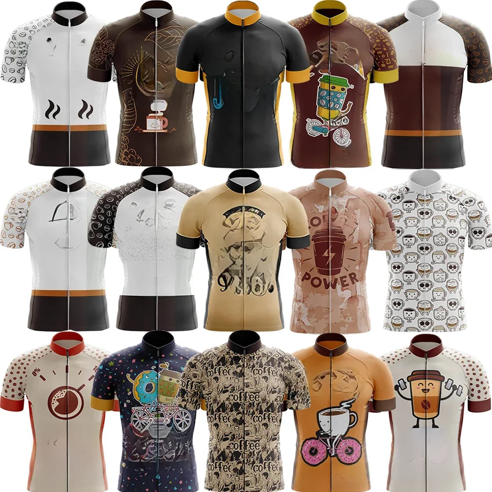 AliExpress Bouygues Coffee series Men Cycling Jersey MTB Maillot Bike Shirt Downhill Jersey High Quality Pro Team