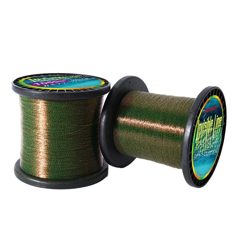 1000 m mit Fluorkohlenstoffbeschichtete Angelschnur, unsichtbare Schnur, superstark, geflecktes, sinkendes Nylon, Pesca-Angelzubehör