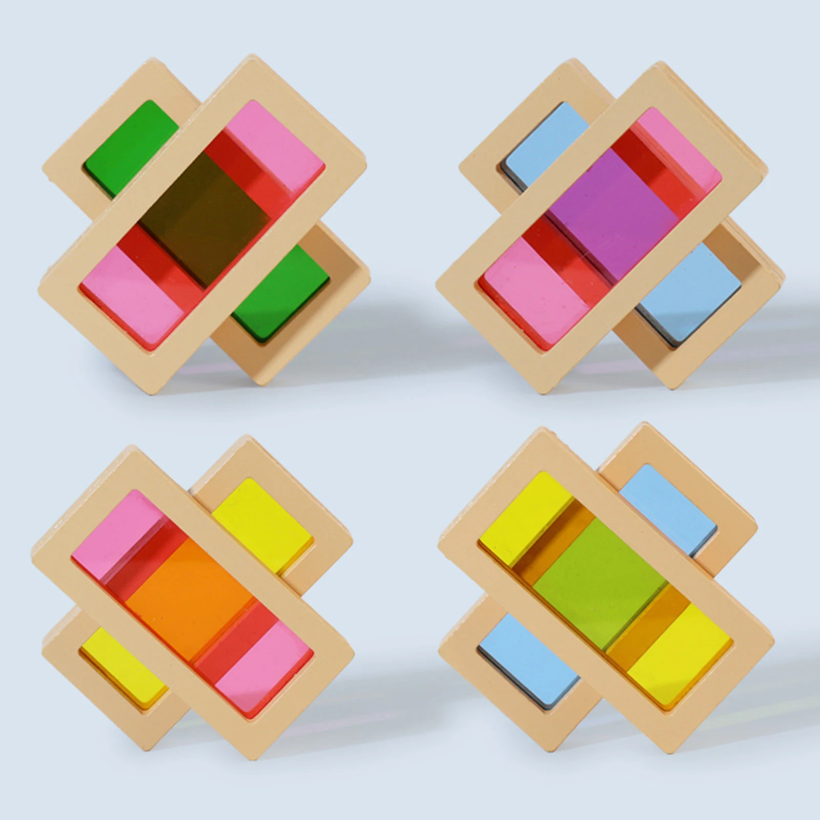 24 peças blocos de construção cor forma aprendizagem geometria brinquedo sensorial para pai criança jogo, pré-escolar, meninos meninas idades 3 anos +