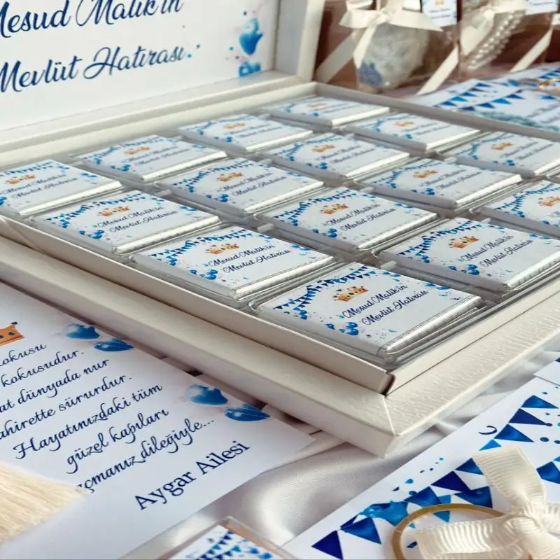 Can be customized 48 PCs Chocolate Baby Shower Wedding Invitation Engagement Party Birthday And For All Events