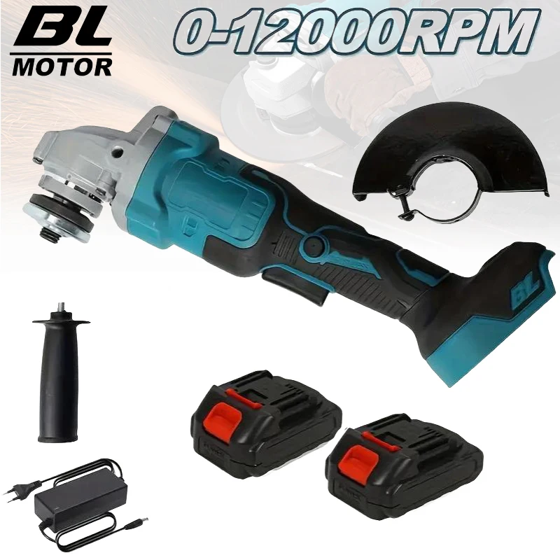 Amoladora angular inalámbrica de 125 mm, herramienta eléctrica recargable para cortar y pulir, compatible con batería Makita de 21V