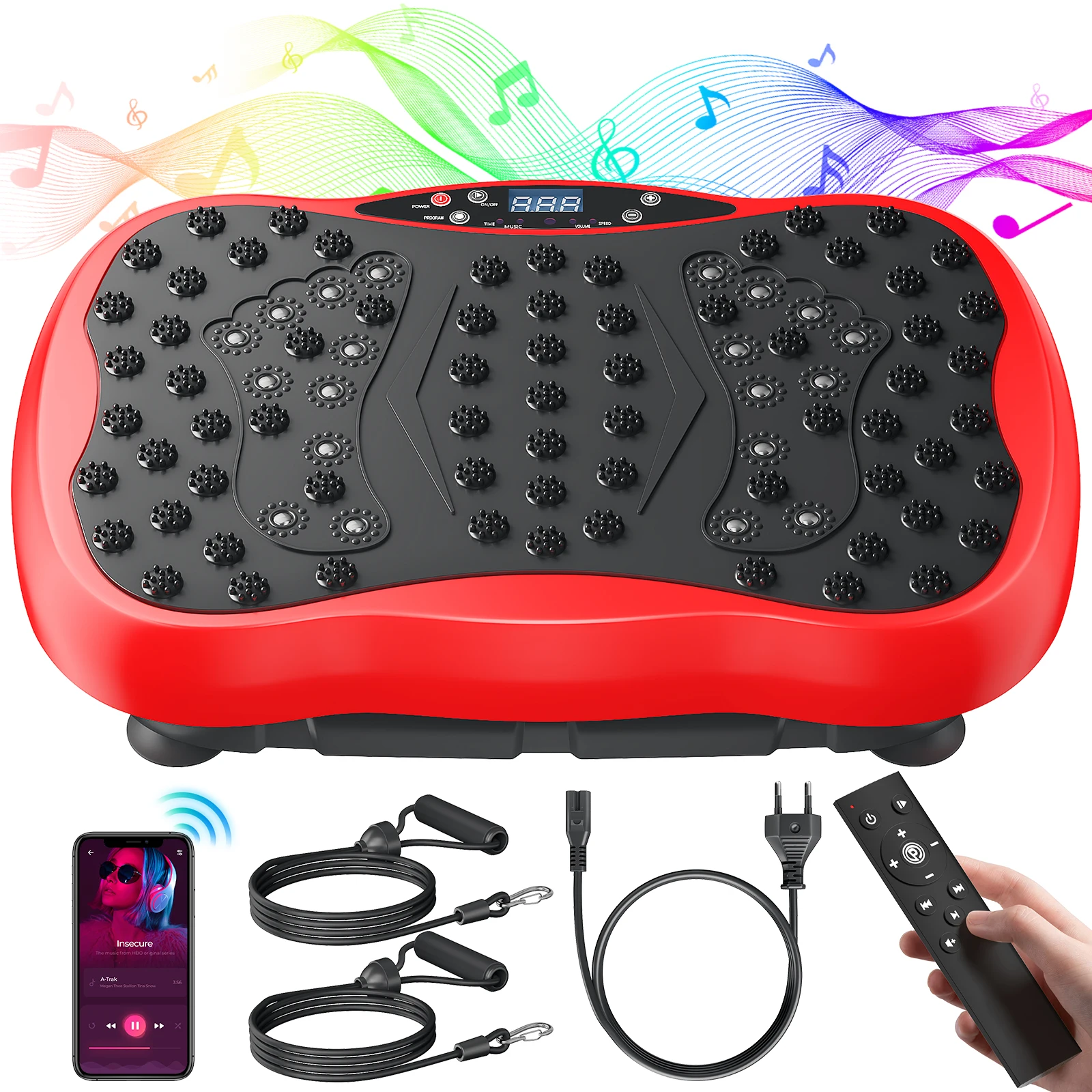 Máquina para agitar grasa con Bluetooth, máquina de vibración para todo el cuerpo, máquina de ritmo, ejercicio en casa, pérdida de peso, quema de grasa, Fitness completo