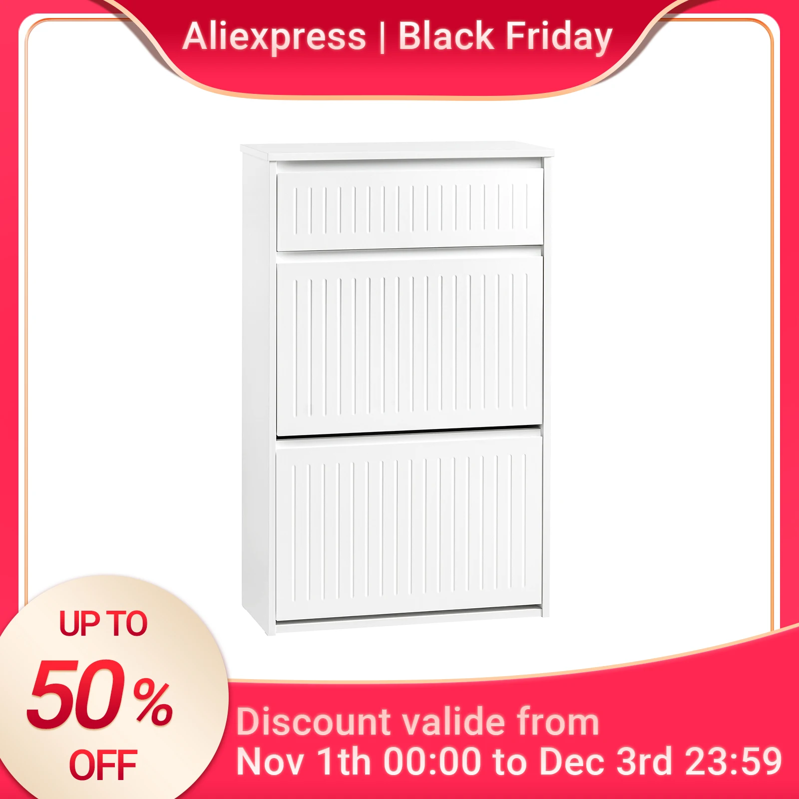 SoBuy FSR165 Camion à benne basculante avec 2 rabats Étagère à chaussures Armoire à chaussures étagère à chaussures étroite avec 4 surfaces d'étagère Commode à chaussures