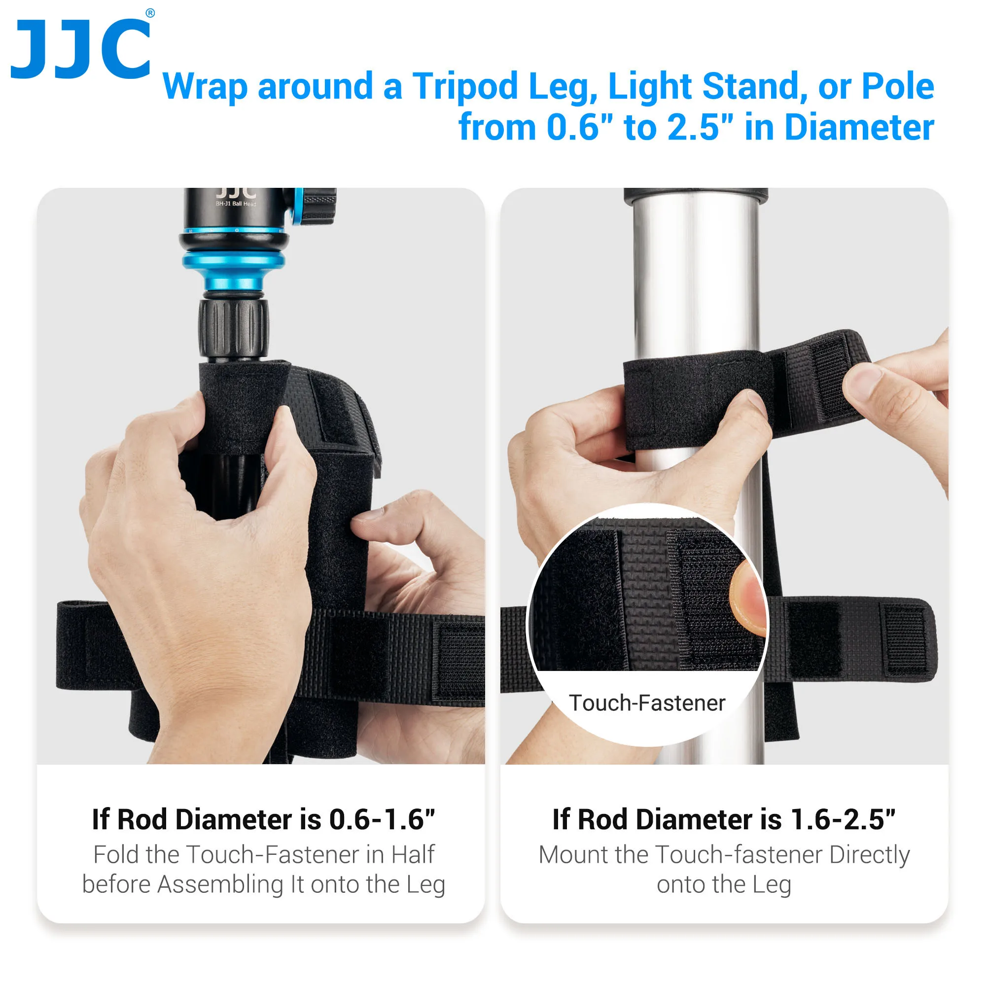 JJC Equipment Mounting Strap Cable Cradle Tripod Legs Mounting Bag for Power Bank ,Light Stand, Remote,Photography Accessory