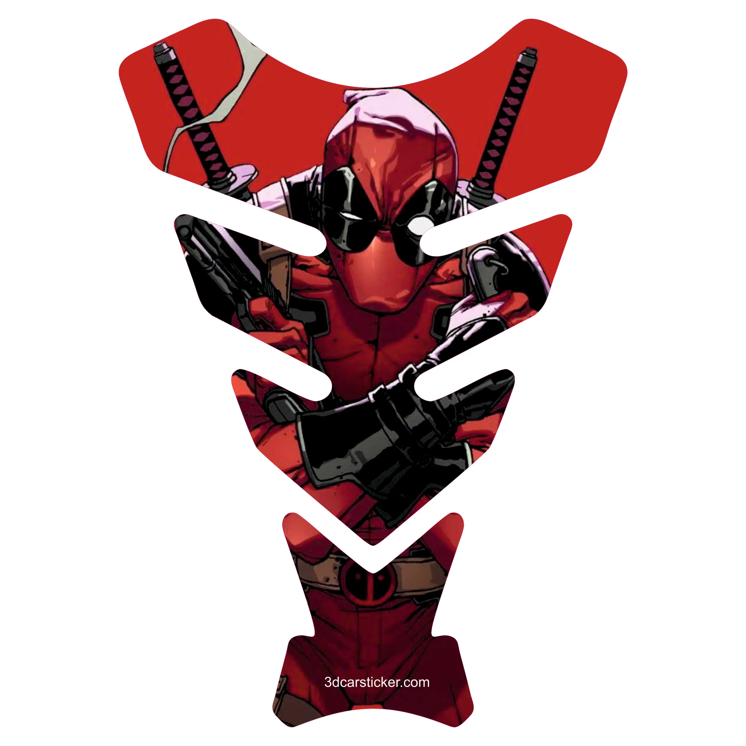 

Tank Pad Fuel Prodector 3D Sticker Decal Motorcycle Gas Protect Deadpool Movie Red Gift Helmet Warning