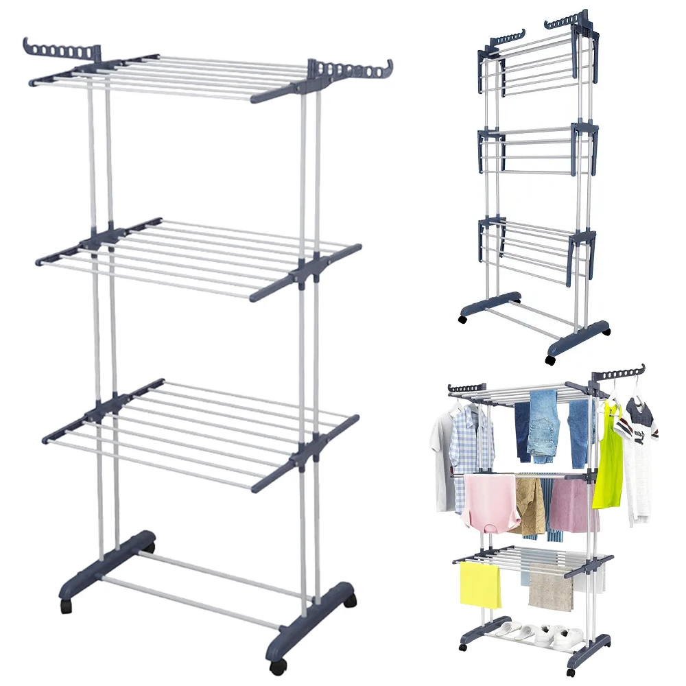 4 Tier Stainless Steel Folding Clothes Drying Rack