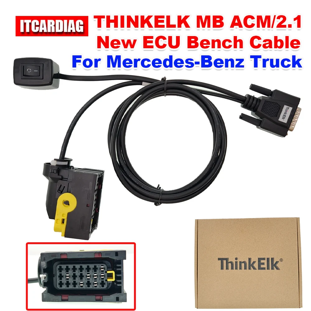

THINKELK MB ACM ACM2.1 Настольный кабель ECU для грузовиков Mercedes-Benz ECU и адаптер диагностического инструмента K-line и CAN-кабель для Benz
