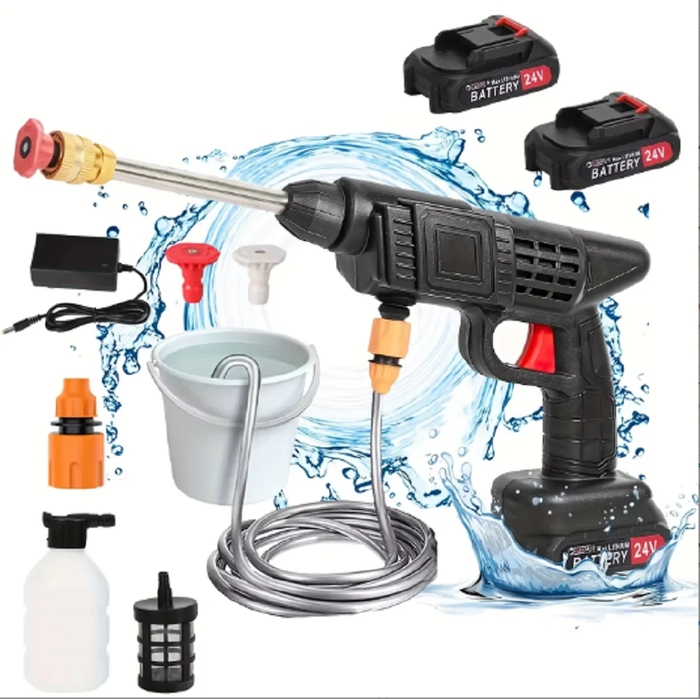 Kabellose Hochdruck-Wasserpistole 50 bar mit Hebel zum Autowaschen, kompatibel mit Makita 24 V Akkus.