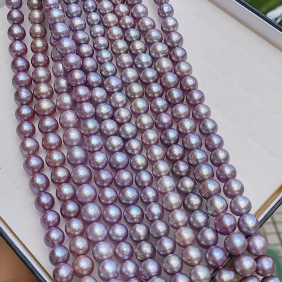 

MADALENA SARARA 11-13mm Freshwater Pearl Strand Women Jewelry Purple Round Good Quality Wholesale