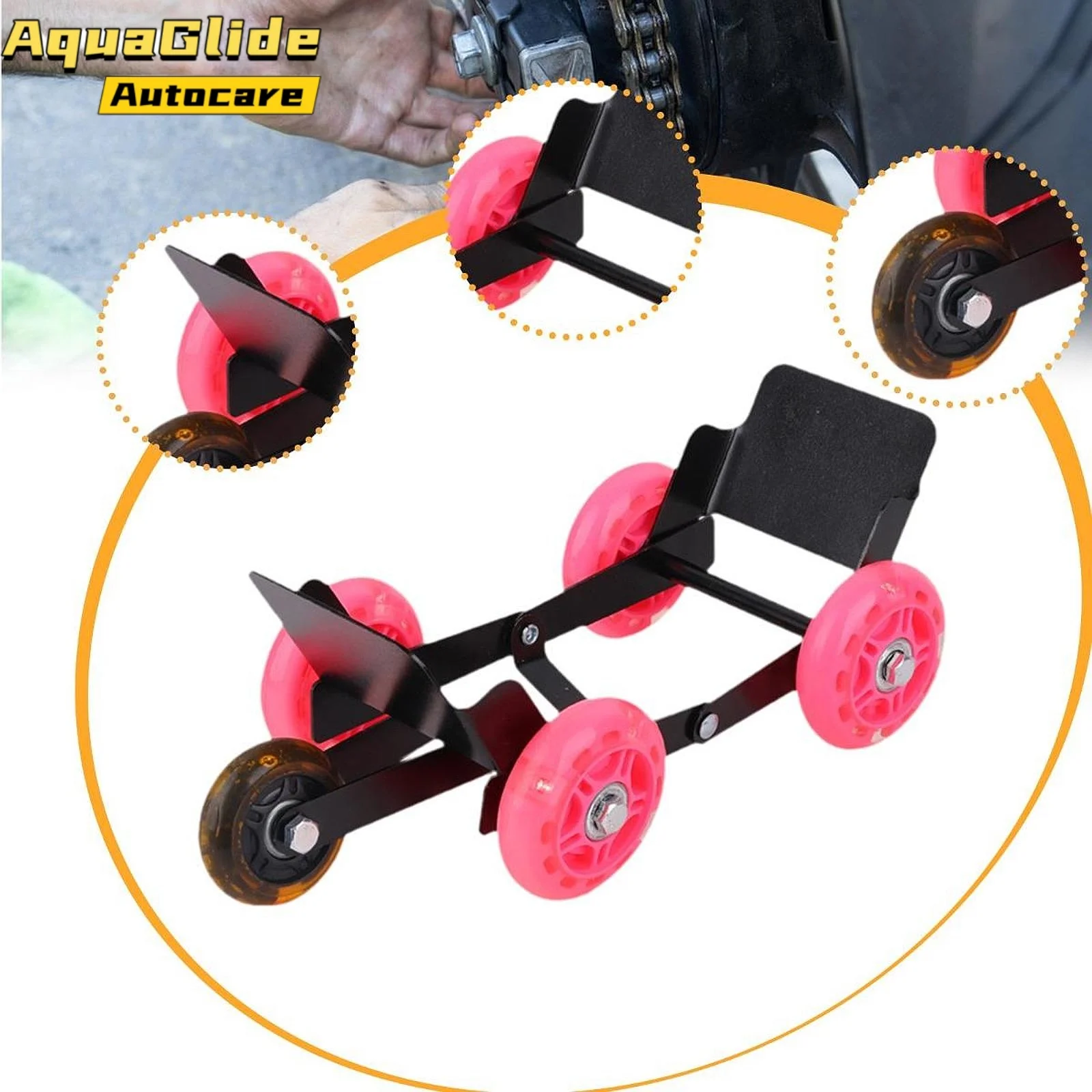 

Generic Tricycle Motorcycle Wheel Dolly Roller Scooter Portable High Carbon Steel Garage Tires Repair Tool Emergency Tire Skate