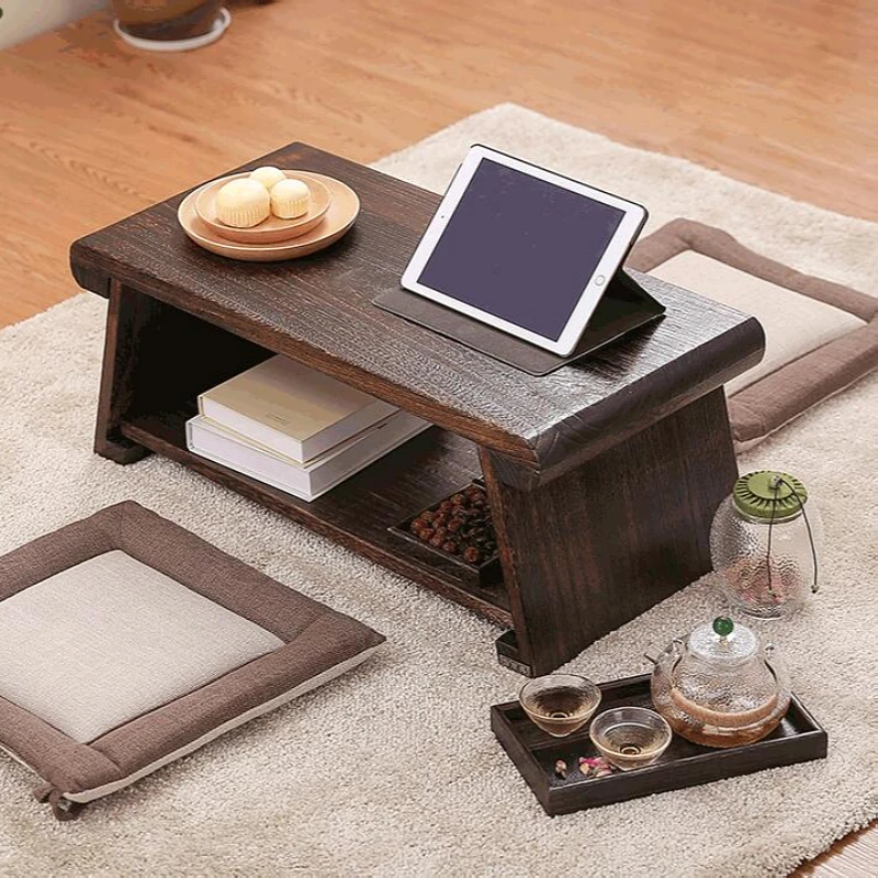 Multi Folding Wooden Japanese Tea Table For Living Room Furniture Low Modern Minimalist Compact Tatami Coffee Folding Table Wood