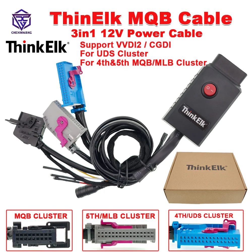 

ThinkELK 12V Power MQB Cable 3IN1 MQB MLB UDS Test Platform Dashboard Cable For VW 4/5th Cluster for Audi A4/6/8 for VVDI2 CGDI