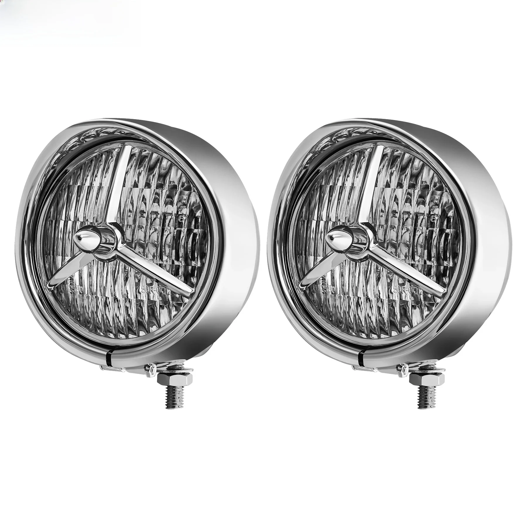 4.5 ''H3 LED bord personnalisé revêtement d'habillage antibrouillard Chrome moto antibrouillard pour Harley Road King ChopperBobber café Racer