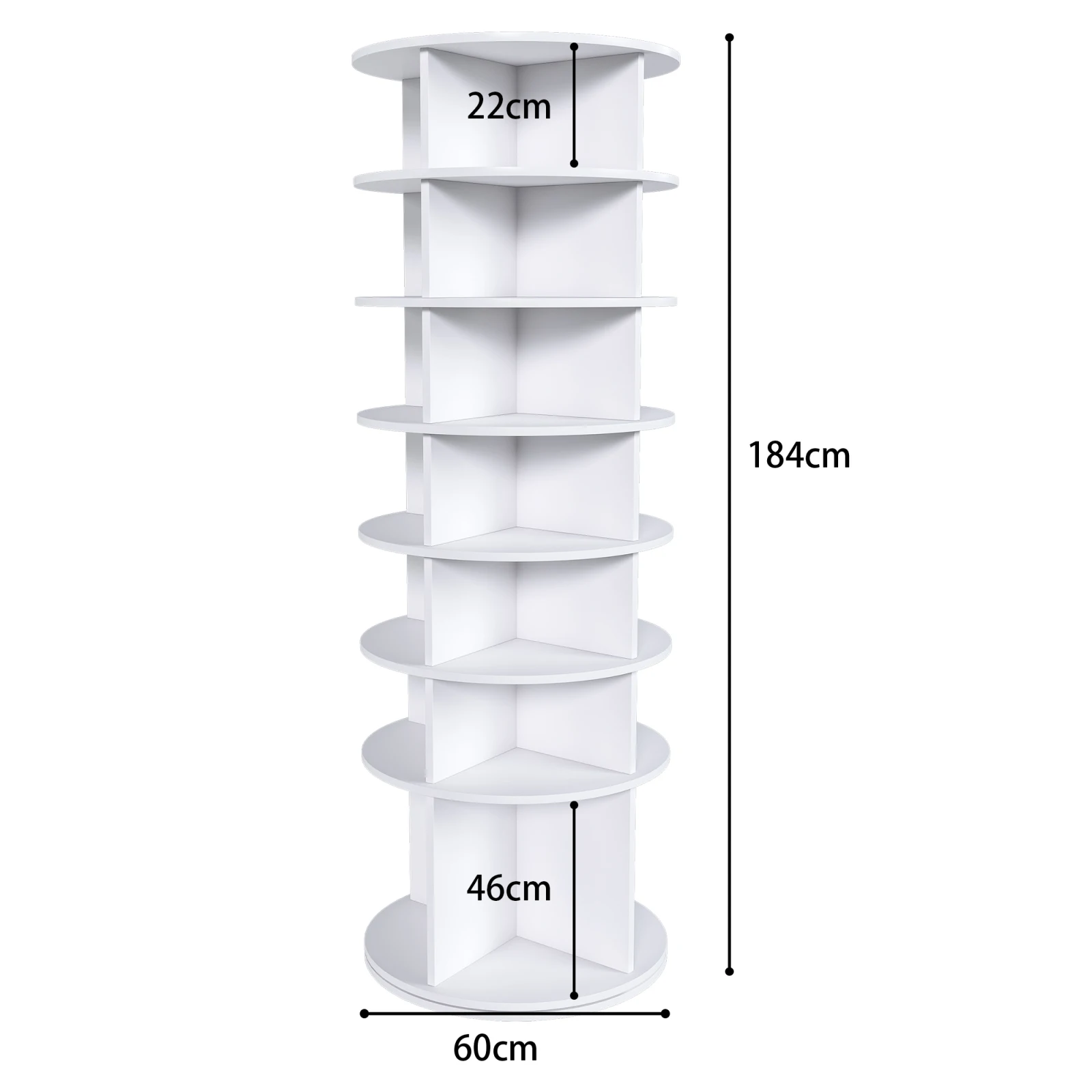 Fotografia 3: Anajqaqia 360 °   Sapateira giratória, torre de sapatos de 6/7 camadas, economia de espaço para até 24/28 pares de sapatos, base elevada para botas, branco