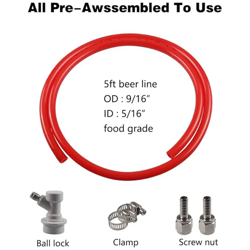 MUGLIO Ball Lock Gas Line Assembly 5/16