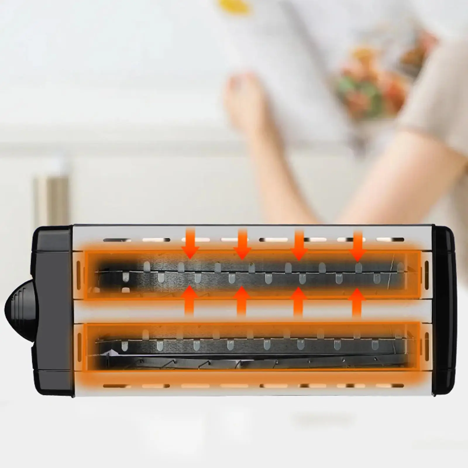 카운터 토스터 4 조각 유럽 표준 플러그 특수 빵 스낵 요리를위한 양면 난방 아침 식사 기계