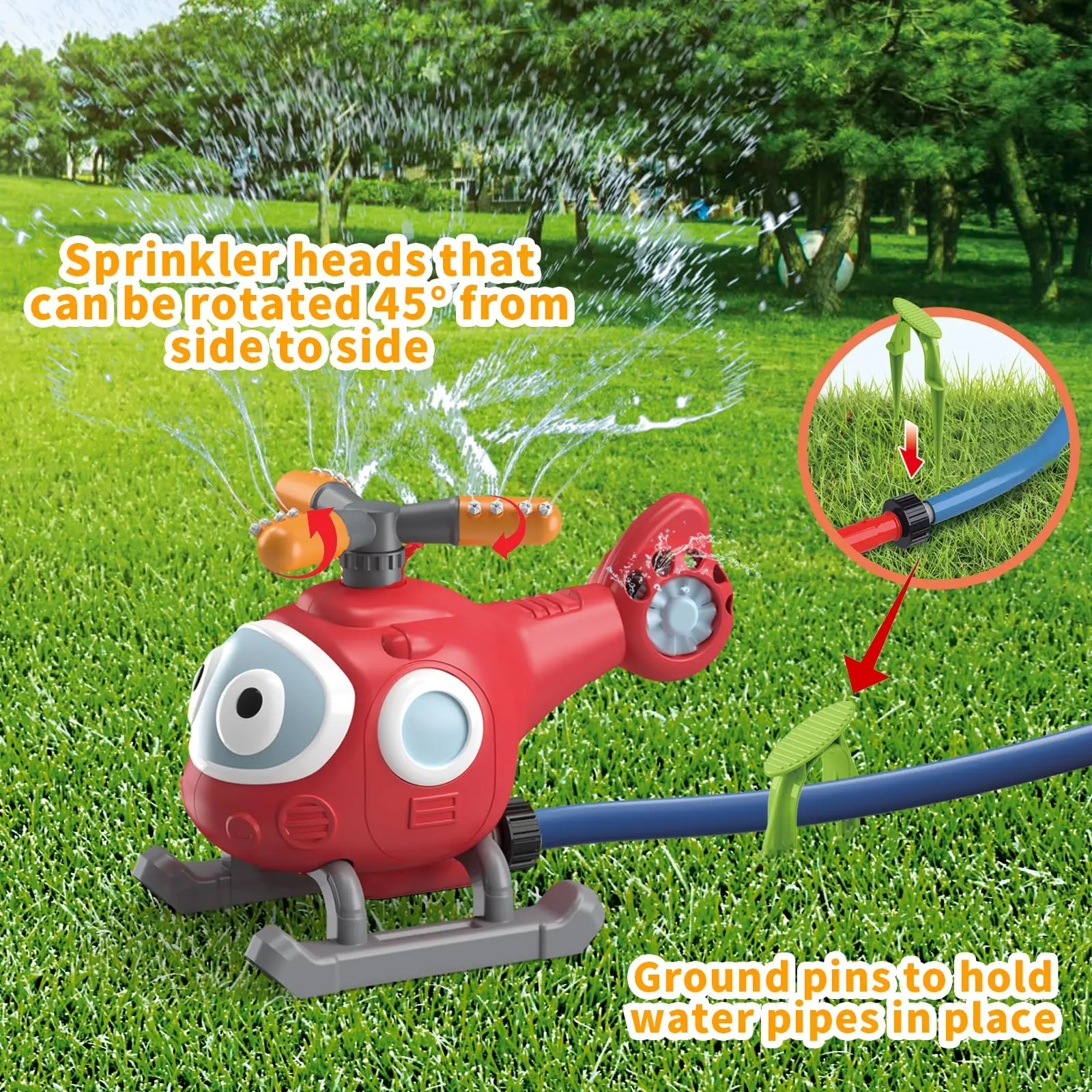 Outdoor Water Sprinkler Toy with Baseball Play Set Tree Cactus Fire Hydrant Beach Toys Set Kids Pets Summer Yard Lawn Party Game